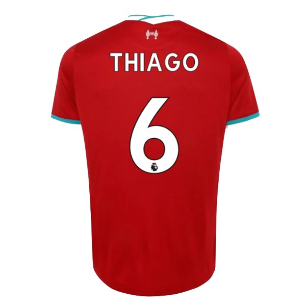 Camiseta Liverpool NO.6 Thiago Replica Primera Ropa 2020/21 Rojo